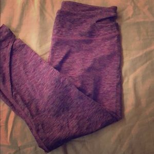 Manduka Purple Marled Crop Workout Leggings